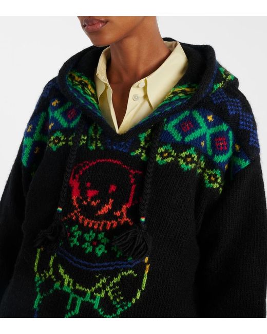 Polo Ralph Lauren Black Hooded Wool Sweater
