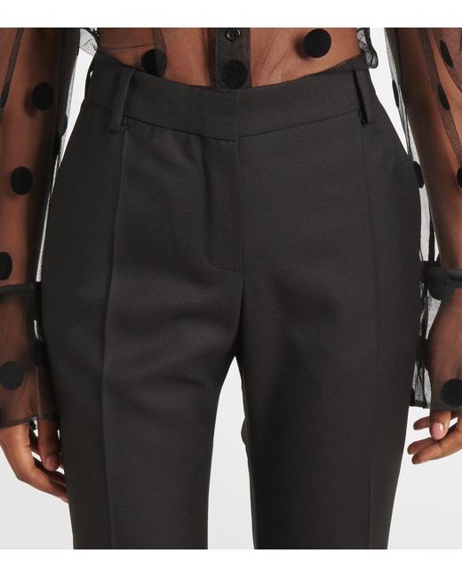Nina Ricci Black Wool Gabardine Flared Pants