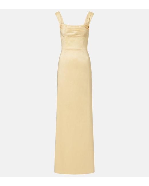 Rebecca Vallance Metallic Mandy Pleated Gown