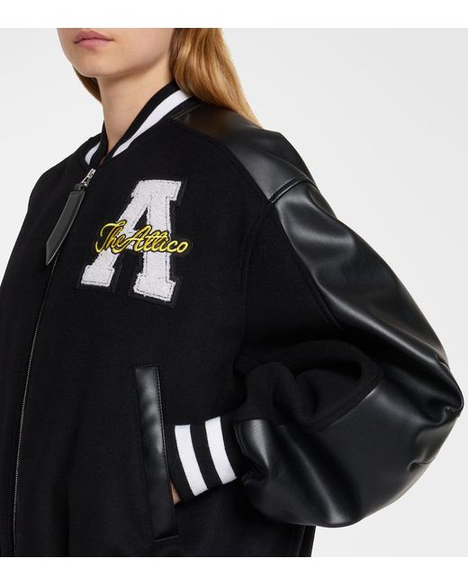 The Attico Black Wool-Blend Fleece Blouson