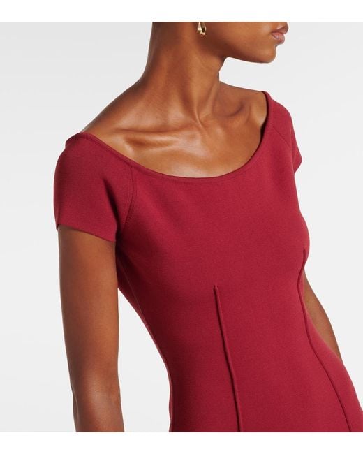 Joseph Red Foin Jersey Midi Dress