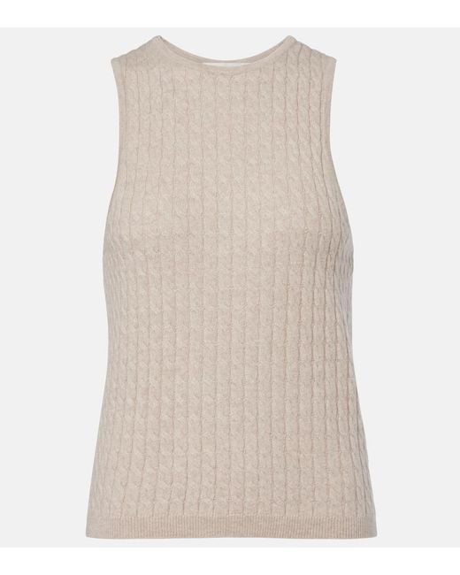 Lisa Yang Natural Iora Cable-Knit Cashmere Tank Top