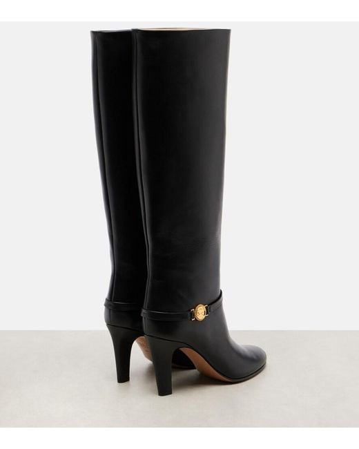 Chloé Black Eve 85 Leather Knee-High Boots