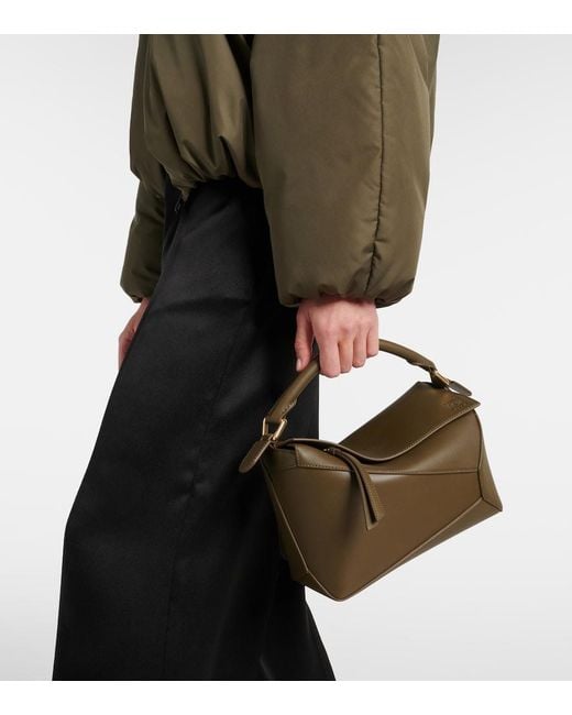 Loewe Metallic Puzzle Edge Small Leather Top-Handle Bag