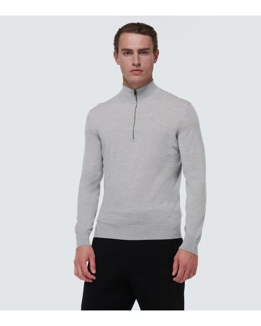 Zegna Gray Turtleneck Wool Sweater for men