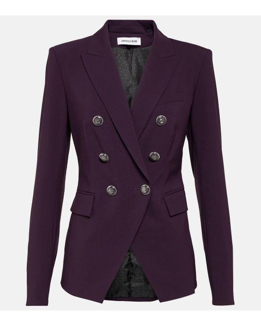 Blazer Miller Dickey en laine melangee Veronica Beard en coloris Purple