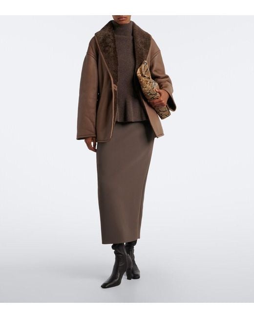 Joseph Brown Manu Shearling-Lined Leather Coat