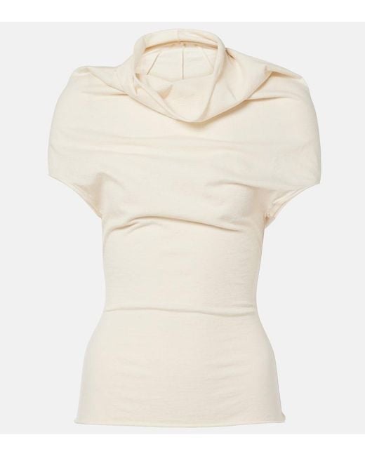 Rick Owens Natural Cotton Jersey Top