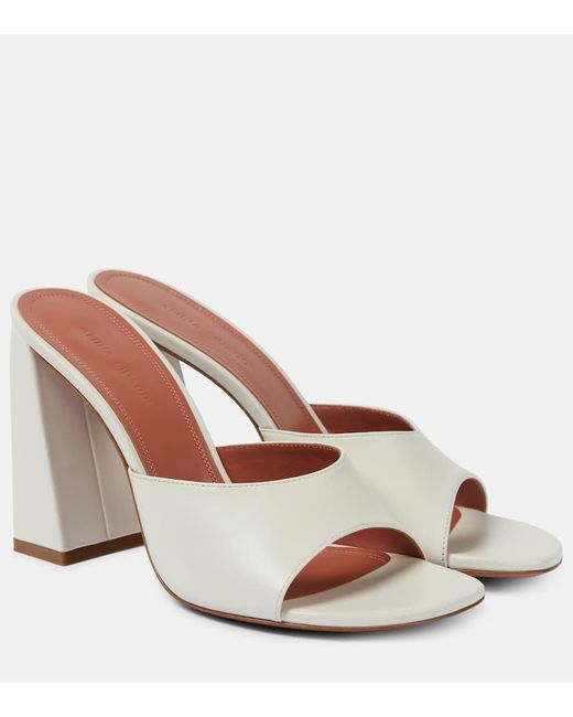 AMINA MUADDI Brown Brigitte 95 Leather Mules