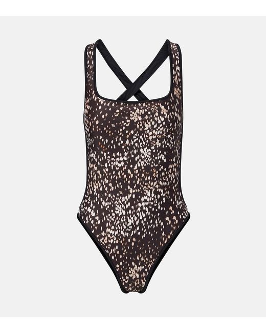 The Attico Brown Leopard-Print Swimsuit