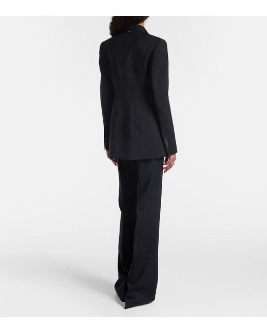 Sportmax Black Adamo Double-Breasted Wool Blazer