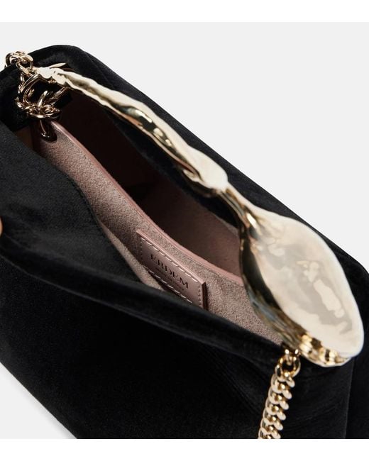 Erdem Black Bloom Mini Velvet Tote Bag