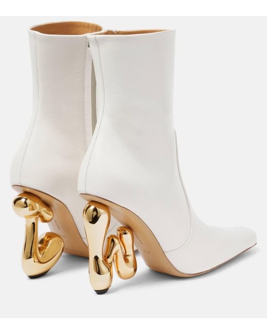 J.W. Anderson White Bubble Leather Ankle Boots