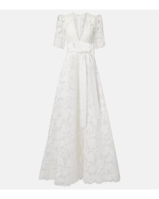 Elie Saab White Bestickte Robe