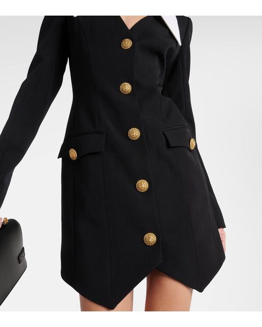 Balmain Black Button Dress