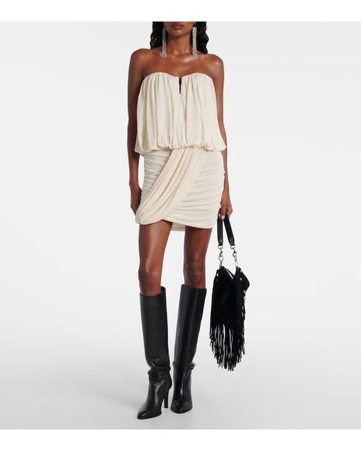 Isabel Marant White Adeli Draped Jersey Corset Dress