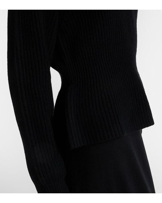Lisa Yang Black Miriella Ribbed-Knit Cashmere Sweater