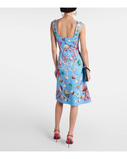 Dolce & Gabbana Blue Capri Printed Minidress