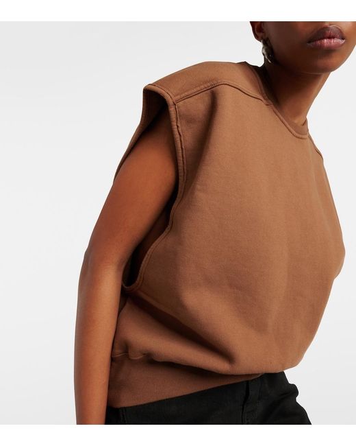 Rick Owens Brown Oversized Cotton Jersey Top