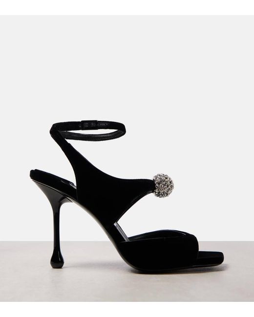 Sandalias Orb 95 De Terciopelo Adornadas Jimmy Choo de color Black