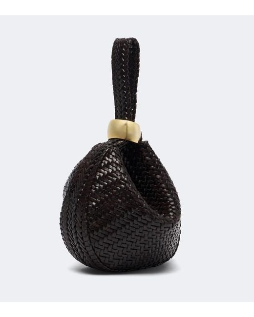 Amanu Black Zambia Small Leather Top-Handle Bag