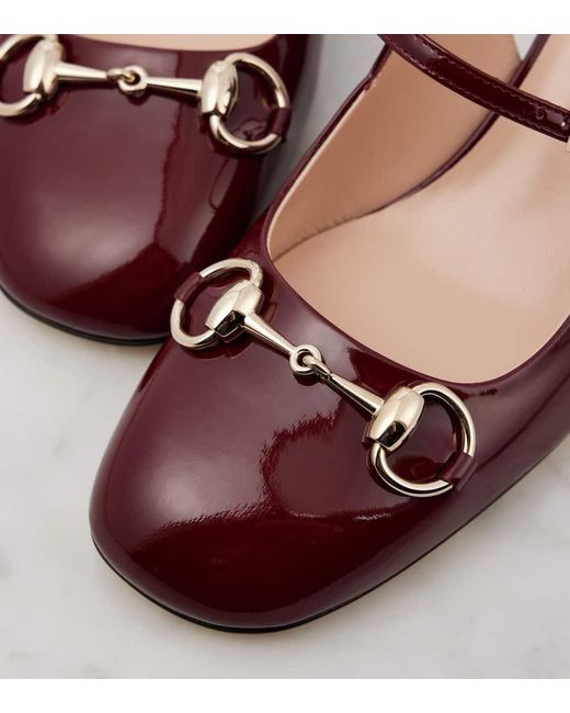 Salones Mary Jane De Charol Con Horsebit Gucci de color Brown
