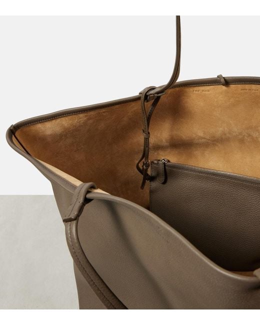 The Row Brown Park Xl Leather Tote Bag