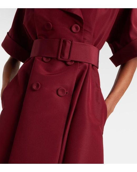 Carolina Herrera Red Belted Silk Gown