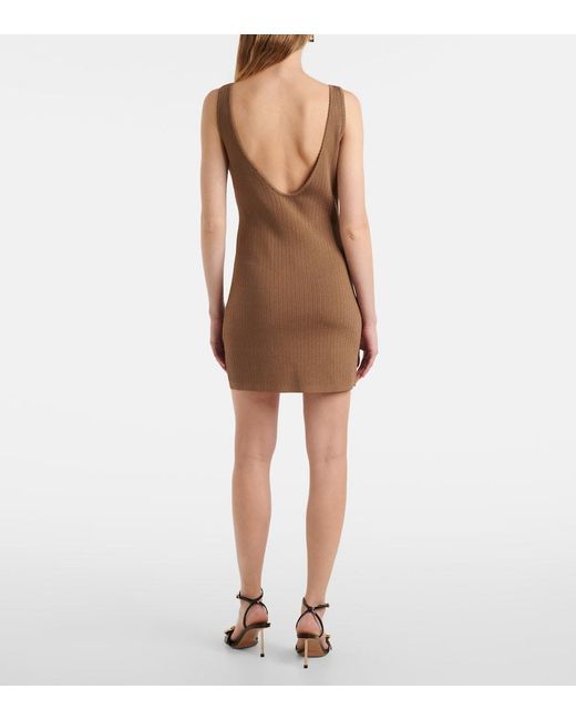 Jacquemus Brown Sierra Ribbed-Knit Minidress