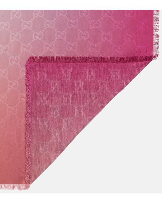 Gucci Pink Tuch GG aus Baumwolle und Seide