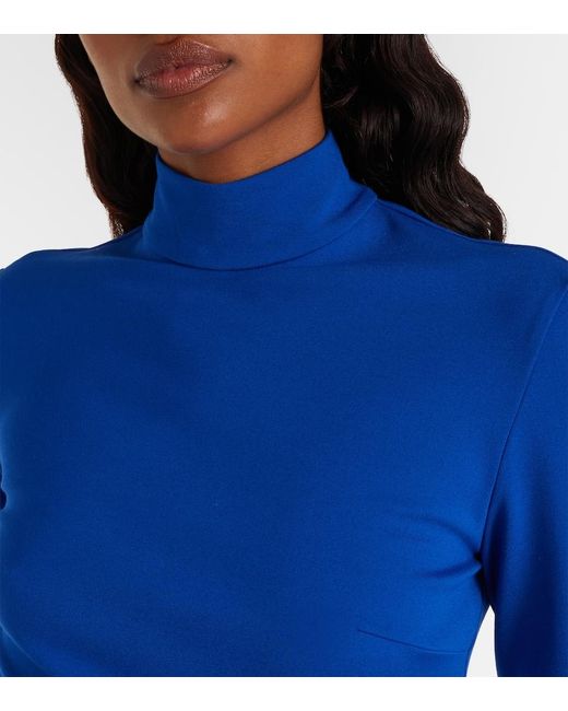 David Koma Blue Bow-Detail Jersey Minidress