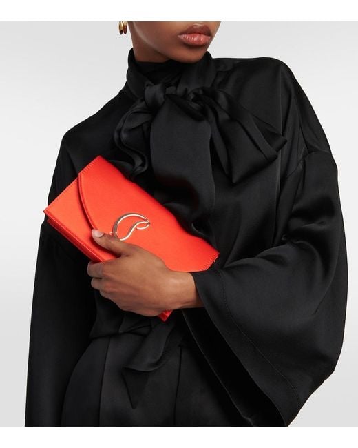 Christian Louboutin Red Loubi54 Crepe Satin Clutch