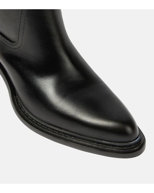 Max Mara Black Leather Knee-high Boots