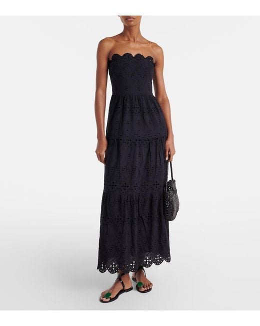 Melissa Odabash Black Sophie Cotton Midi Dress