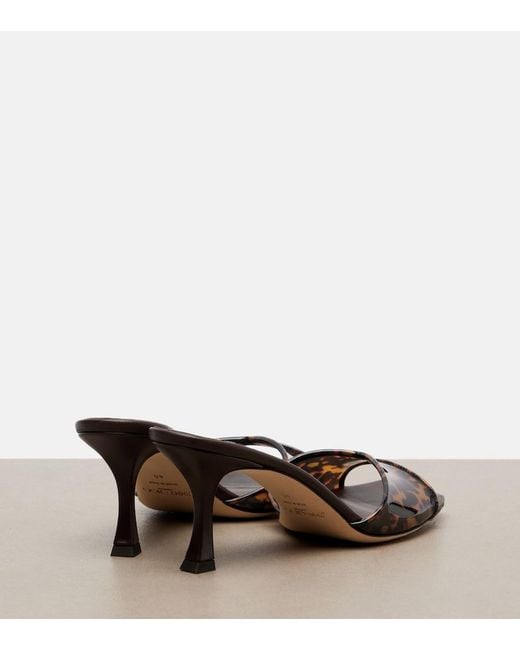 Jimmy Choo Brown Skye Leopard-Print Tpu Mules
