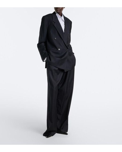 The Row Blue Isani Double-Breasted Virgin Wool Blazer