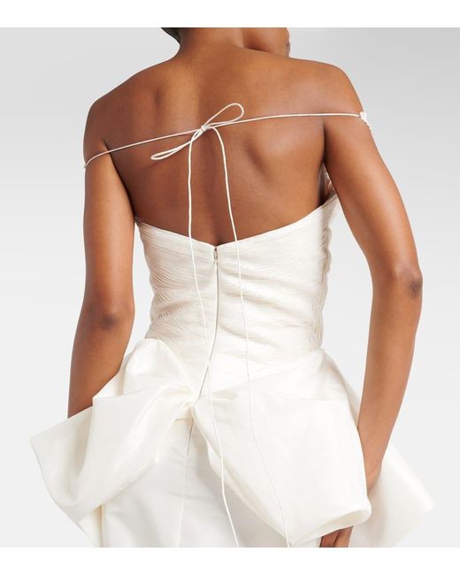 Danielle Frankel White Bridal Daphne Silk Taffeta Gown