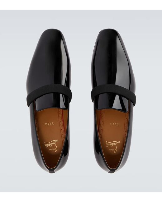 Christian Louboutin Black Dandydeco Patent Leather Loafers for men
