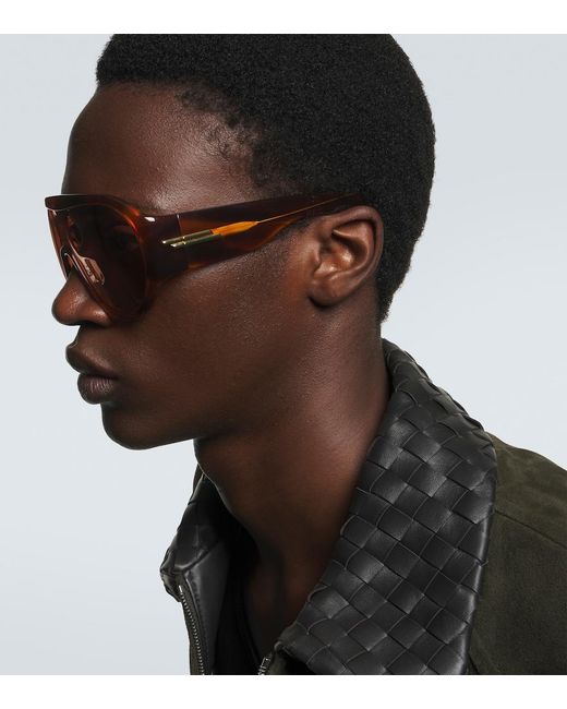 Bottega Veneta Brown Shield Sunglasses for men