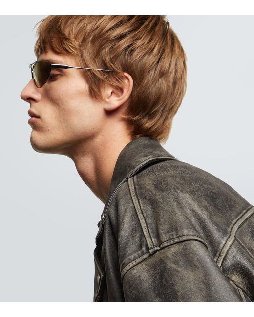 Occhiali Da Sole Ovali di Balenciaga in Brown da Uomo