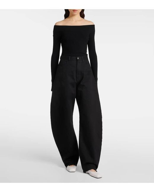 Alaïa White Verzierte Ballerinas Aus Leder