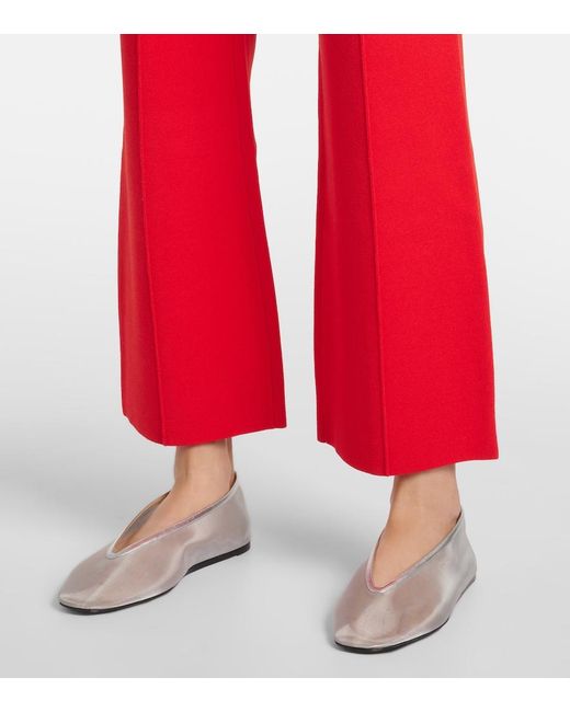 Veronica Beard Red Bray High-Rise Slim Culottes