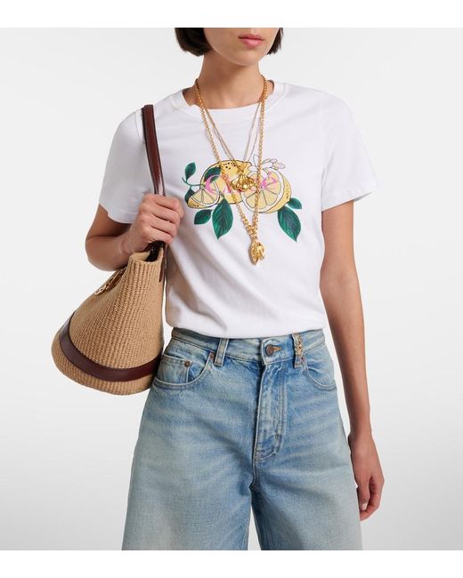 Chloé White Printed Cotton T-Shirt