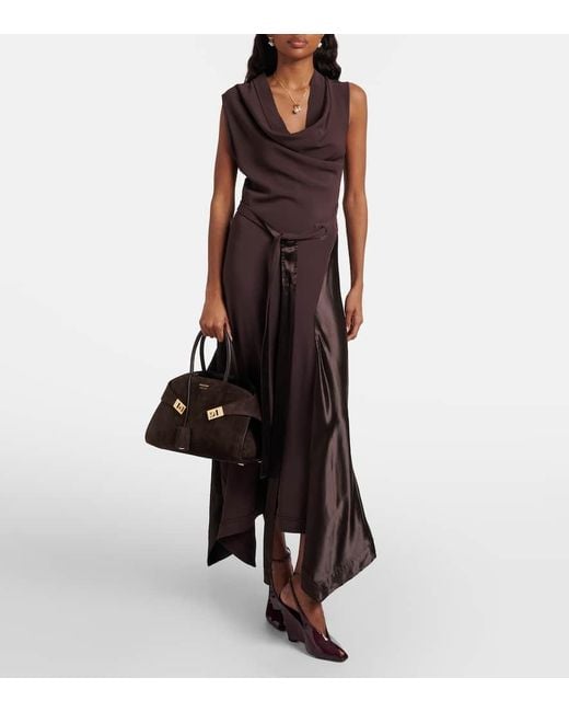 Ferragamo Black Hug Suede Tote Bag