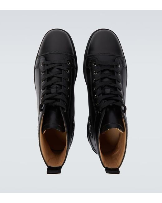 Baskets montantes louis en cuir Christian Louboutin pour homme en coloris Black