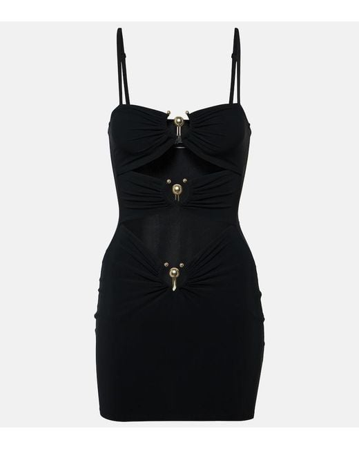 Christopher Esber Black Pierced Orbit Minidress