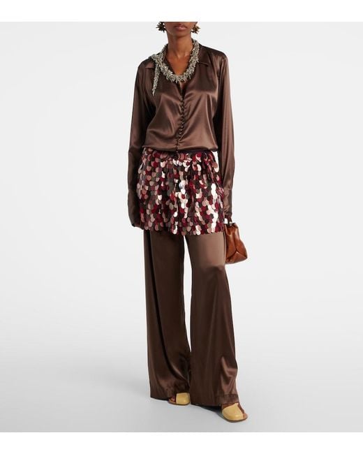 Dries Van Noten Metallic 75 Leather Wedge Sandals