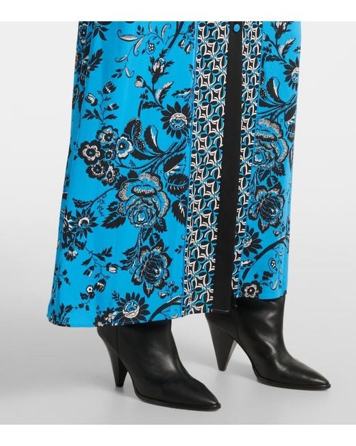 Diane von Furstenberg Blue Joshua Printed Maxi Dress
