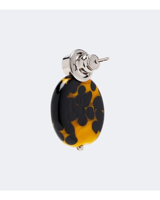 Dries Van Noten Orange Embellished Earrings