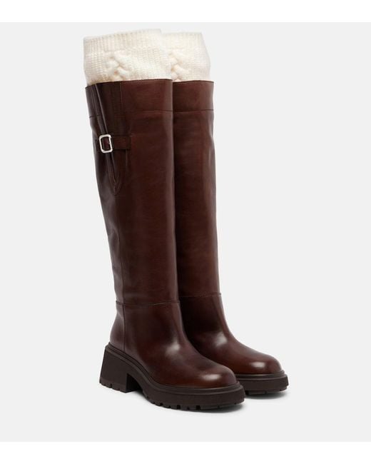 Jimmy Choo Brown Tamsin Leather Knee-High Boots